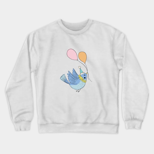 Birthday Bird Crewneck Sweatshirt by Jackie Hurd